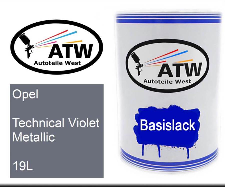 Opel, Technical Violet Metallic, 19L: 500ml Lackdose, von ATW Autoteile West.